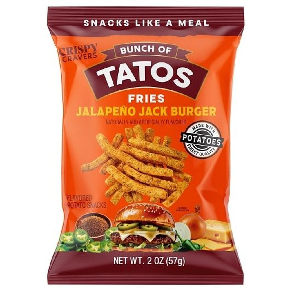 Crispy Cravers Bunch Of Tatos Jalapeno Jack Burger Fries, 2 Ounce -- 6 Per Case