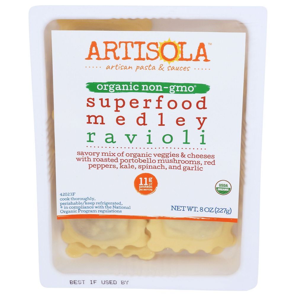 Artisola Organic Superfood Medley Ravioli, 8 Ounce -- 6 Per Case