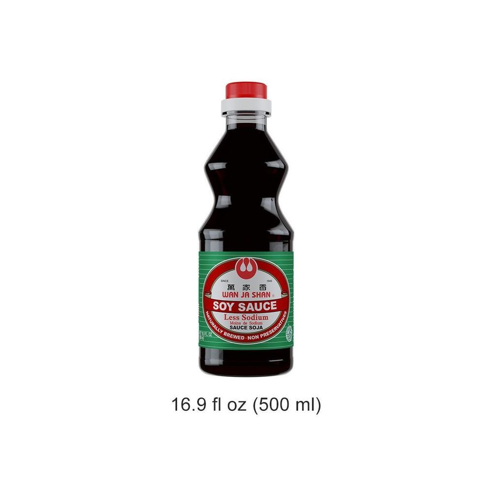 Wanjashan Less Sodium Soy Sauce, 16.9 Fluid Ounce -- 12 Per Case