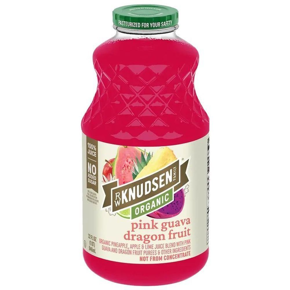 Rw Knudson Organic Pink Guava Dragon Fruit Juice, 32 Fluid Ounce -- 6 Per Case