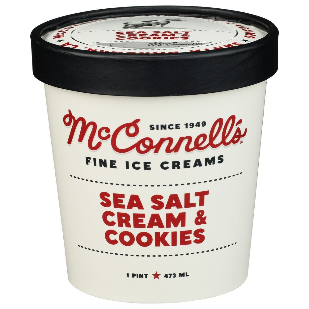 Mcconnell's Sea Salt Cream And Cookies Ice Cream, 1 Pint -- 8 Per Case