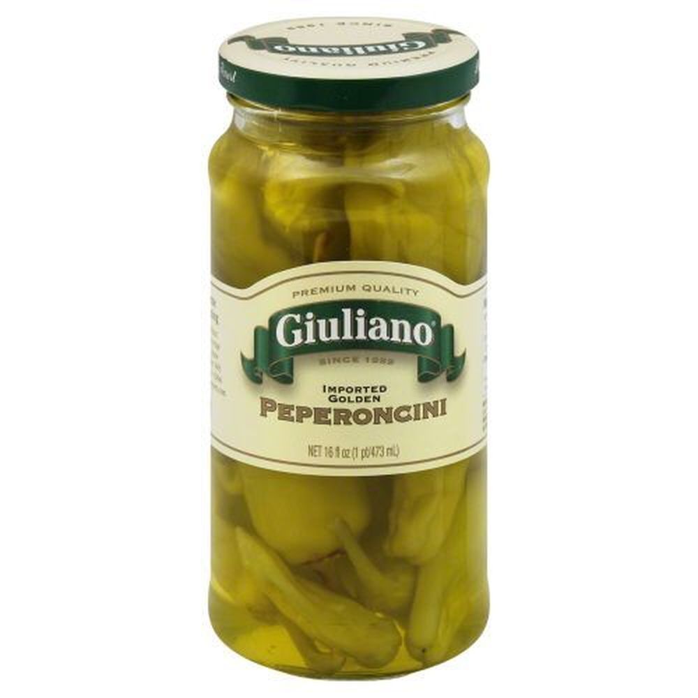Giuliano Imported Golden Greek Peperoncini, 16 Ounce -- 6 Per Case