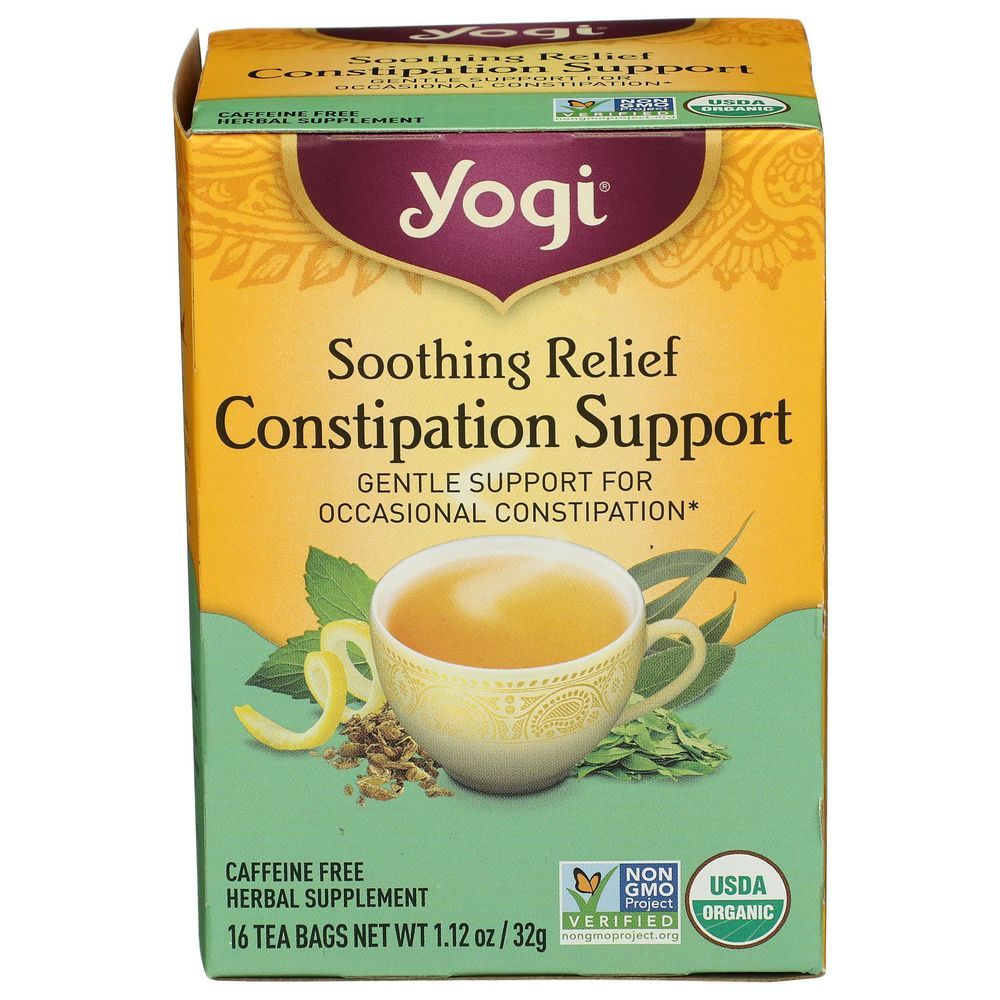 Yogi Organic Soothing Relief Constipation Support Tea, 16 Tea Bags -- 6 Per Case