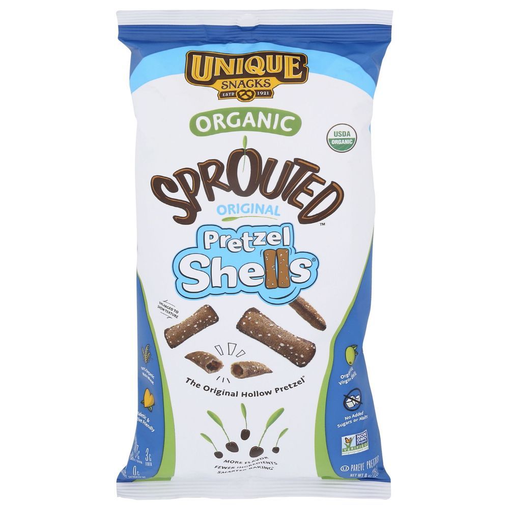 Unique Organic Sprouted Whole Wheat Pretzel Shell, 8 Ounce -- 12 Per Case
