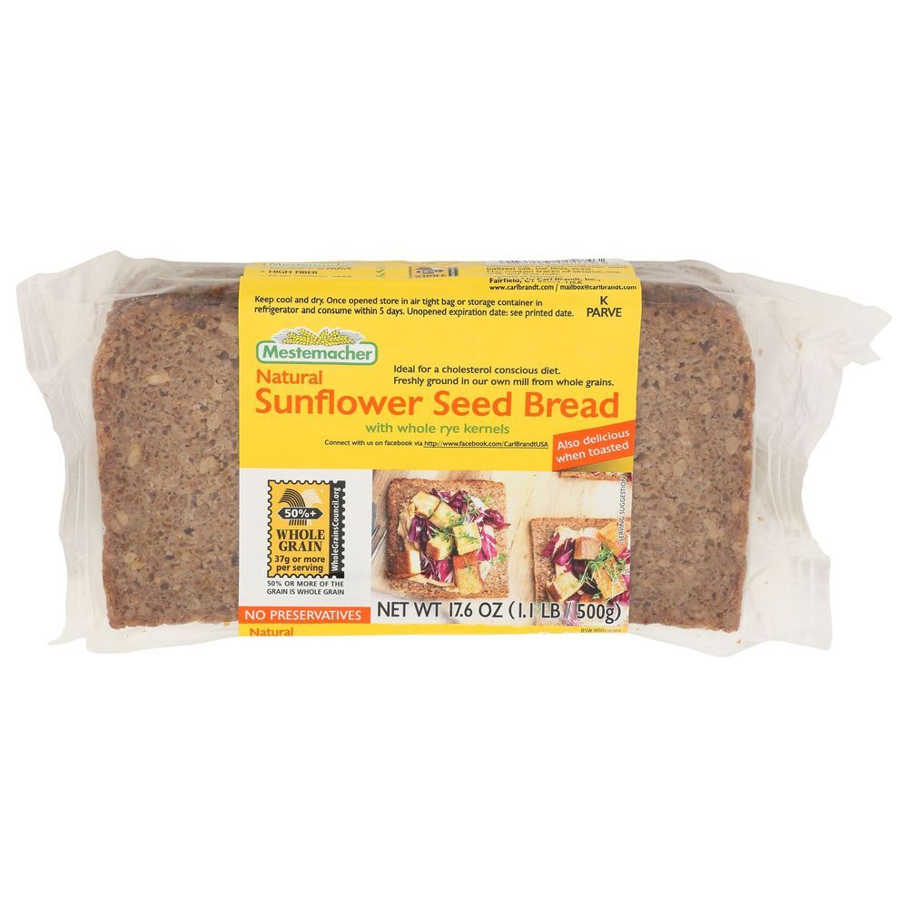 Mestemacher Natural Sunflower Seed Bread, 17.6 Ounce -- 12 Per Case