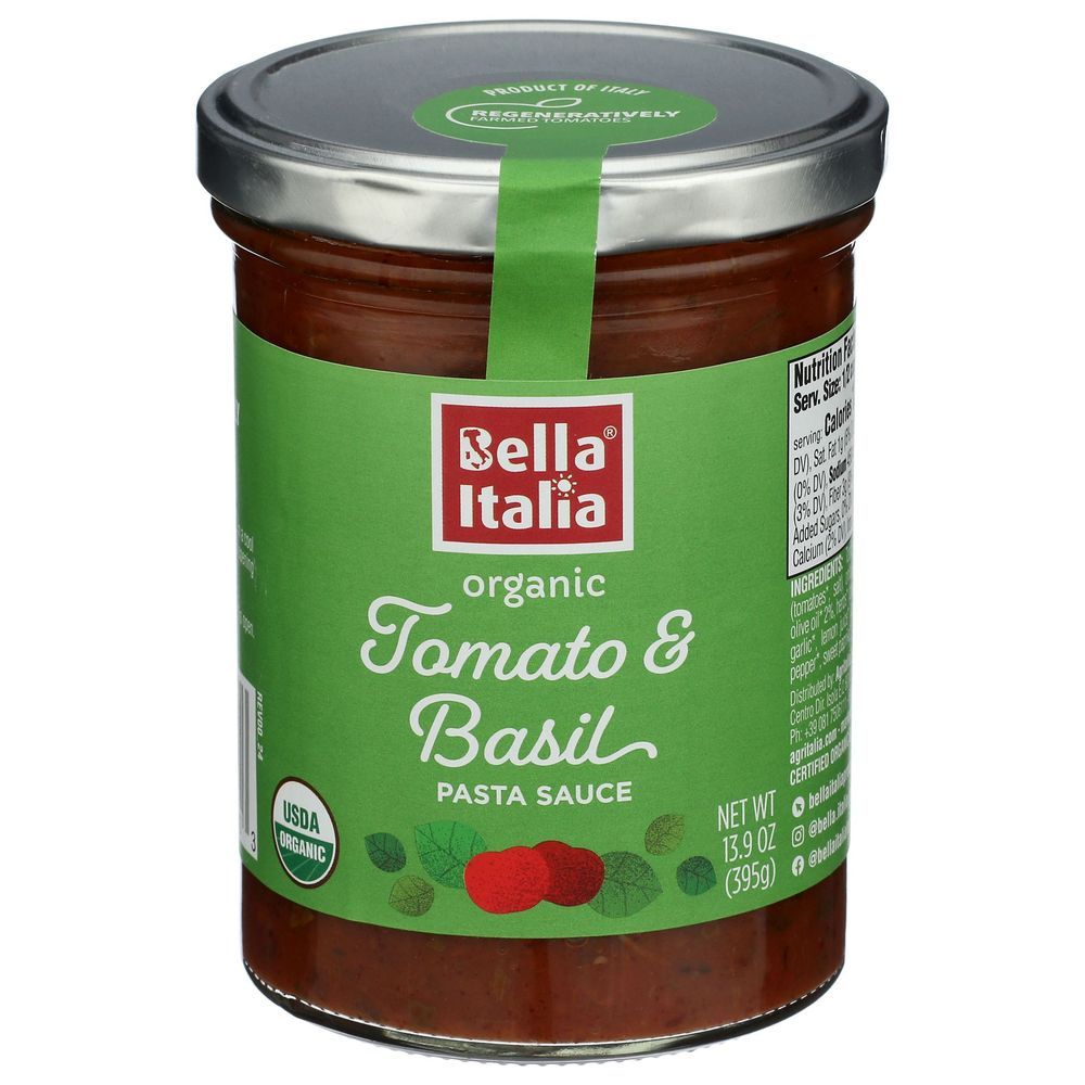 Bella Italia Organic Tomato And Basil Pasta Sauce, 13.9 Fluid Ounce -- 6 Per Case