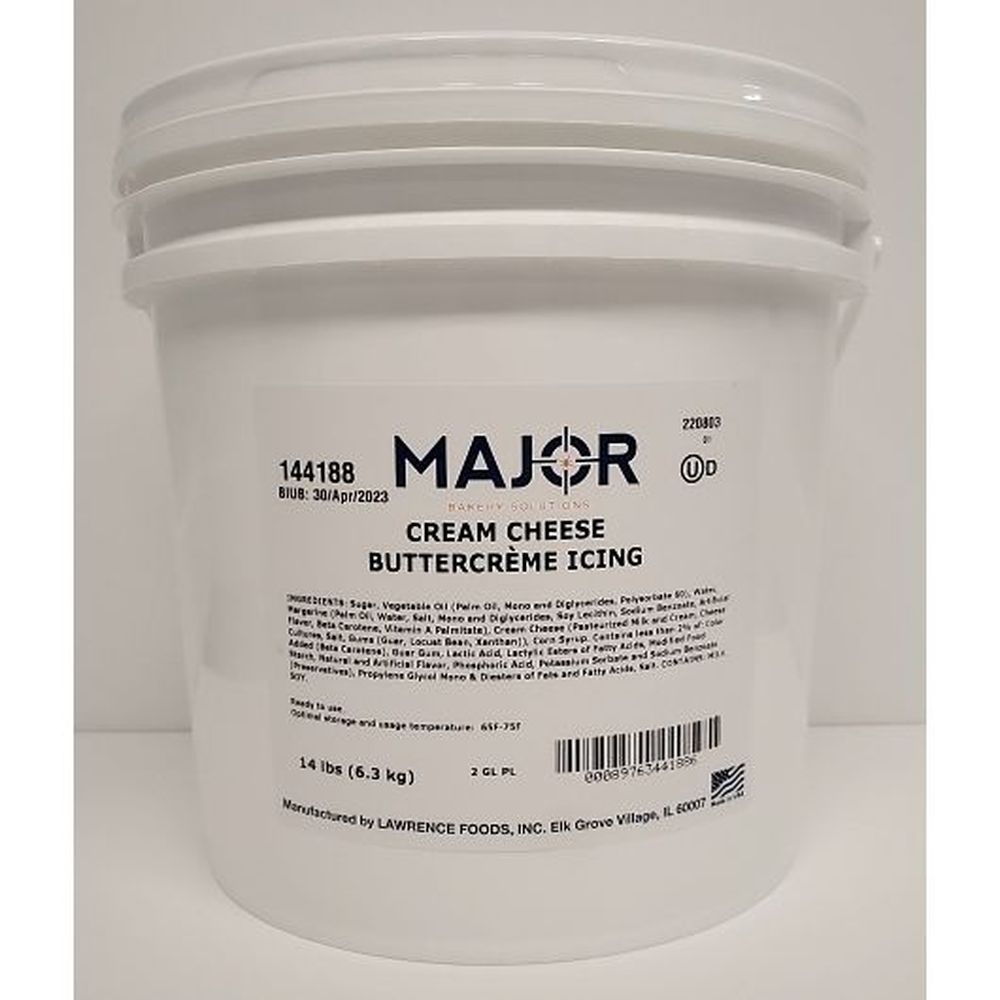 Major Bakery Solutions Cream Cheese Buttercreme Icing, 14 Pound