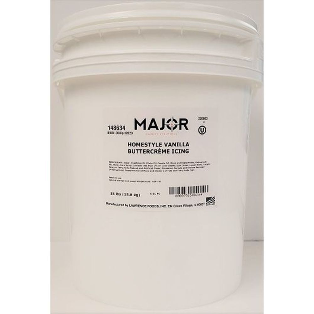 Major Bakery Solutions Homestyle Vanilla Buttercreme Icing, 35 Pound