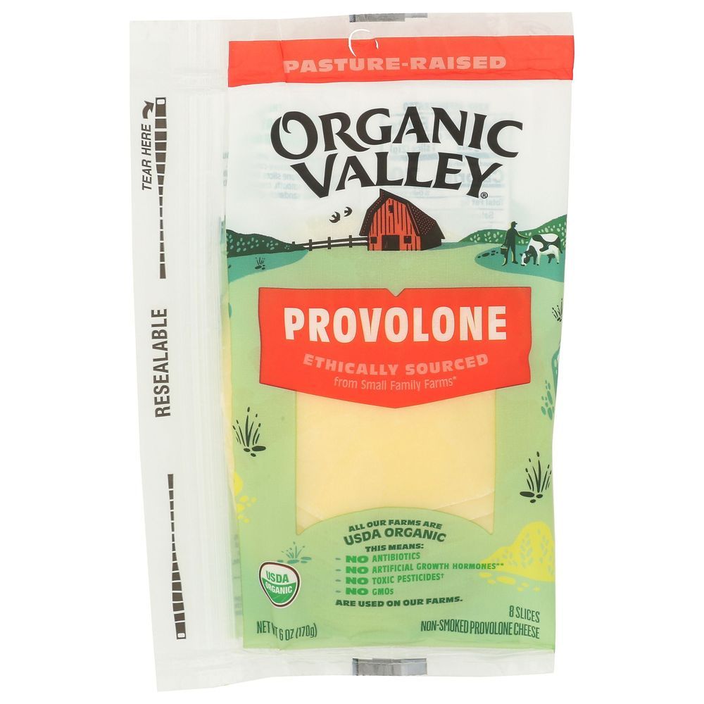 Organic Valley Provolone Cheese Slice, 6 Ounce -- 12 Per Case