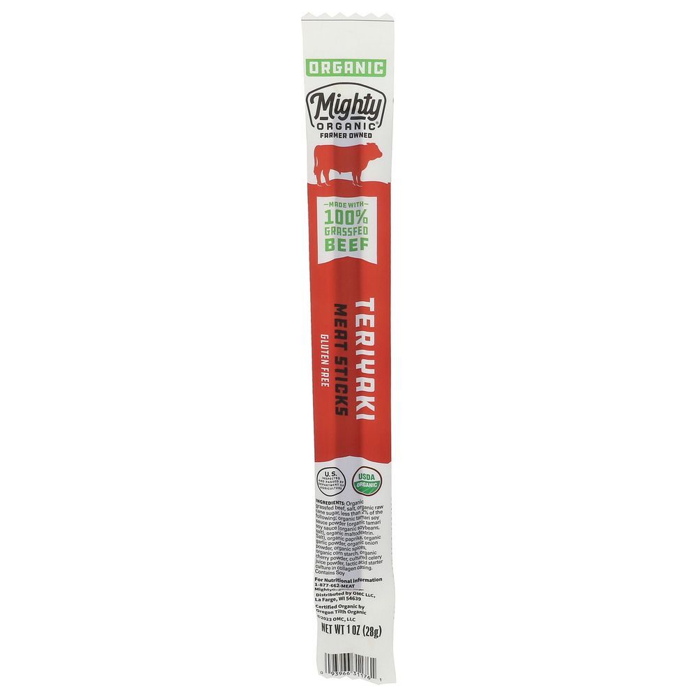 Mighty Organic Teriyaki Grassfed Beef Stick, 1 Ounce -- 24 Per Case