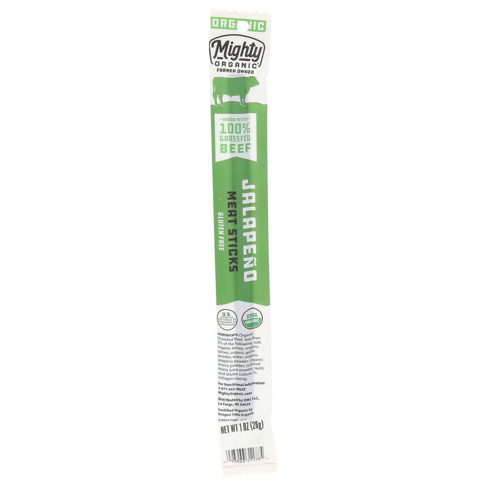 Mighty Organic Jalapeno Grassfed Beef Stick, 1 Ounce -- 24 Per Case