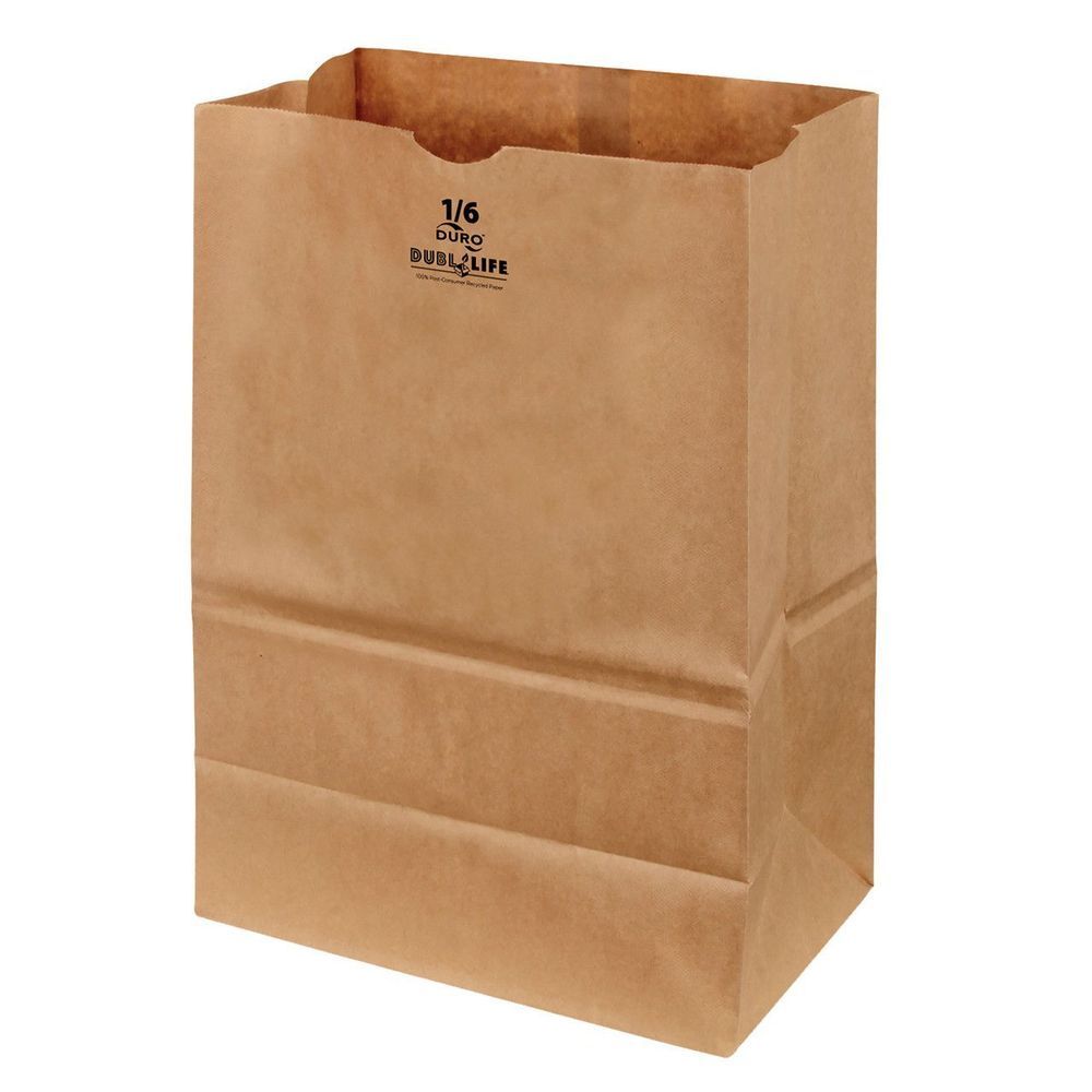 Dubl Life 1/6 Bbl Kraft Paper Bag, 12 X 7 X 17 Inch -- 500 Per Case