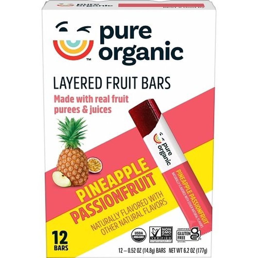 Pure Organic Pineapple Passion Layered Fruit Bar, 0.52 Ounce -- 108 Per Case