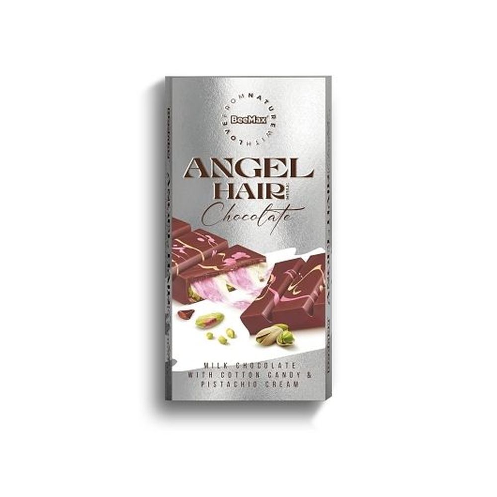Beemax Angel Hair Milk Chocolate With Cotton Candy And Pistachio Cream Bar, 6 Ounce -- 36 Per Case