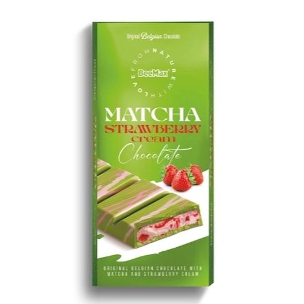 Hilco Beemax Matcha Strawberry Cream Chocolate Bar, 3.17 Ounce -- 72 Per Case