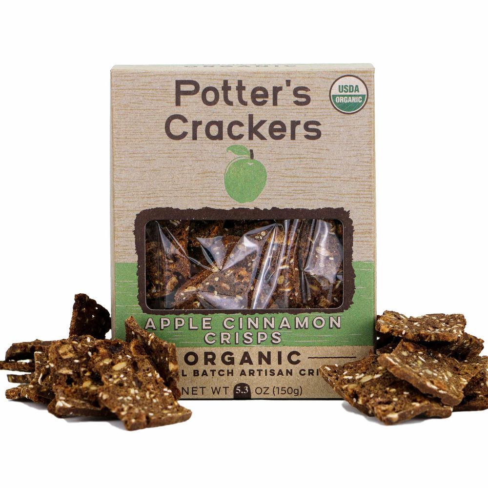 Potters Crackers Organic Apple Cinnamon Crisps, 5.3 Ounce -- 12 Per Case