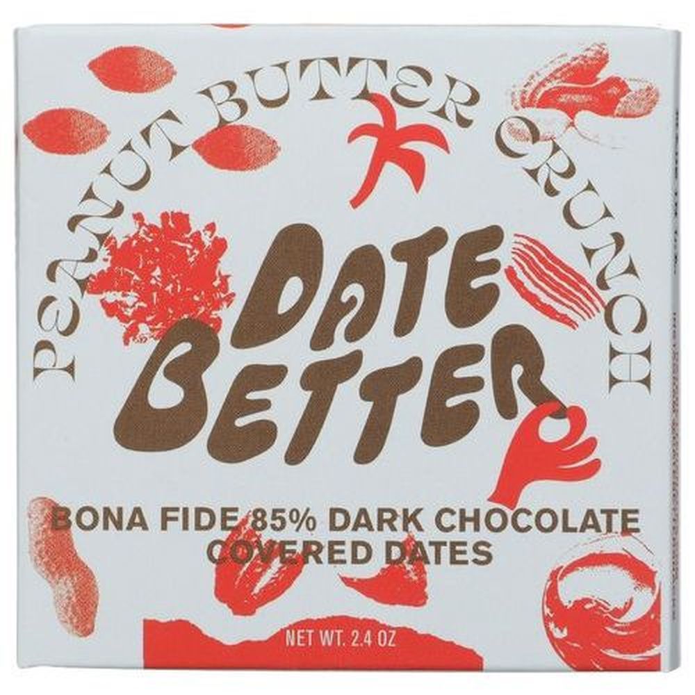 Date Better Peanut Butter Crunch 85 Percent Chocolate Covered Dates, 2.4 Ounce -- 6 Per Case