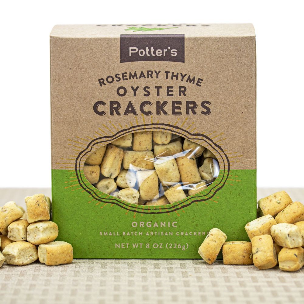 Potters Rosemary Thyme Oyster Crackers, 8 Ounce -- 12 Per Case