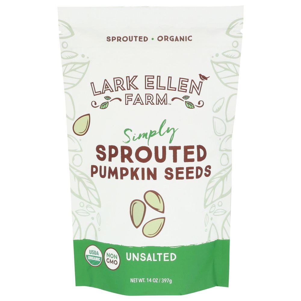 Lark Ellen Farm Organic Unsalted Sprouted Pumpkin Seeds, 14 Ounce -- 6 Per Case