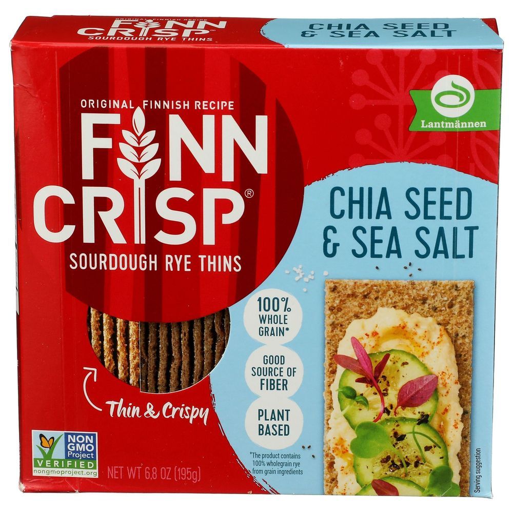 Finn Crisp Chia Seed And Sea Salt Sourdough Rye Thins, 6.8 Ounce -- 9 Per Case