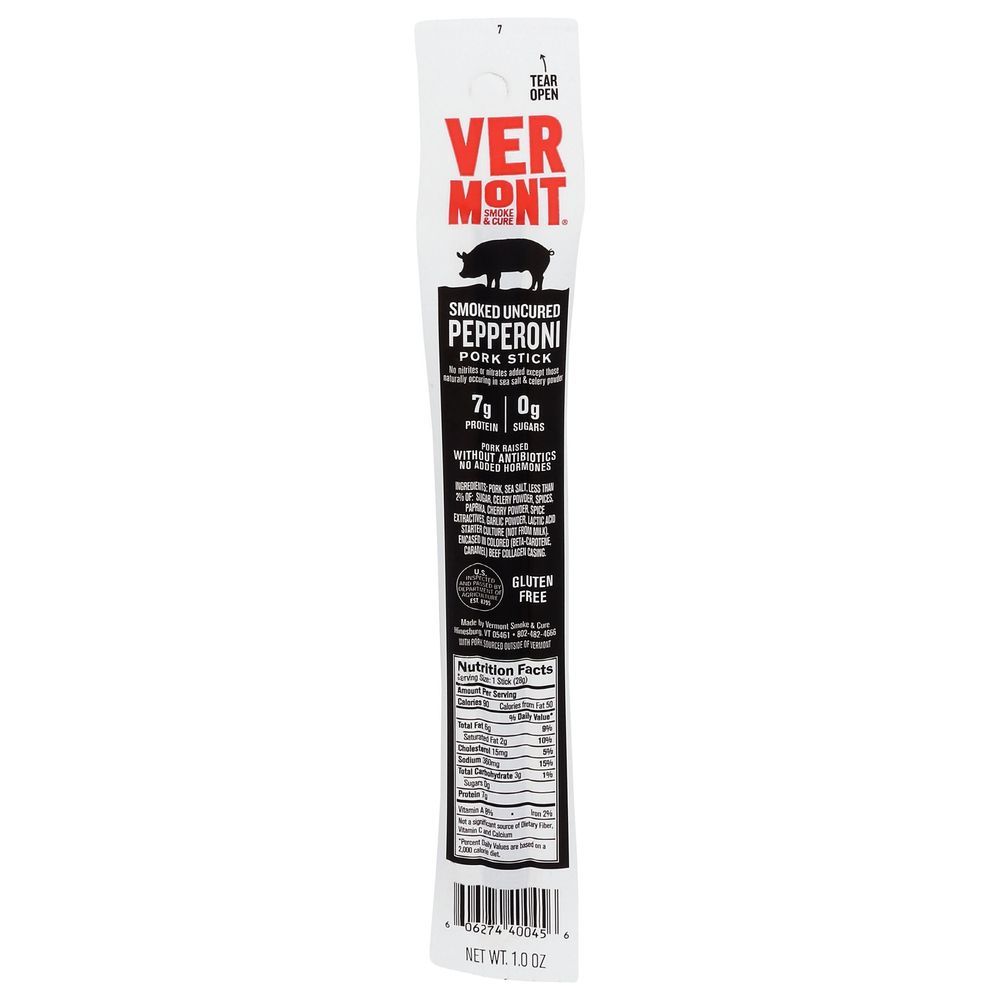 Vermont Smoke And Cure Pepperoni Pork Sticks, 1 Ounce -- 24 Per Case