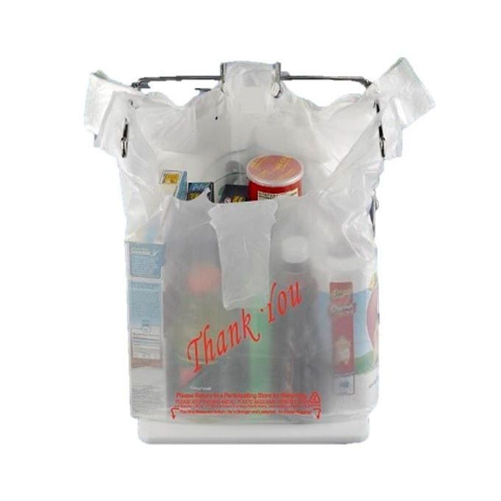 Crown Poly White 13.5 Mic Thank You Print Hippo Sak Bag, 12.5 X 7.5 X 24 Inch -- 1300 Per Case