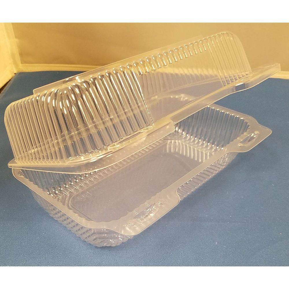 Detroit Forming Clear Ops Hinged Container, 9 X 5.5 X 3.5 Inch -- 500 Per Case