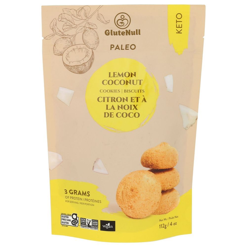 Glutenull Lemon Coconut Keto Cookie, 4 Ounce -- 12 Per Case