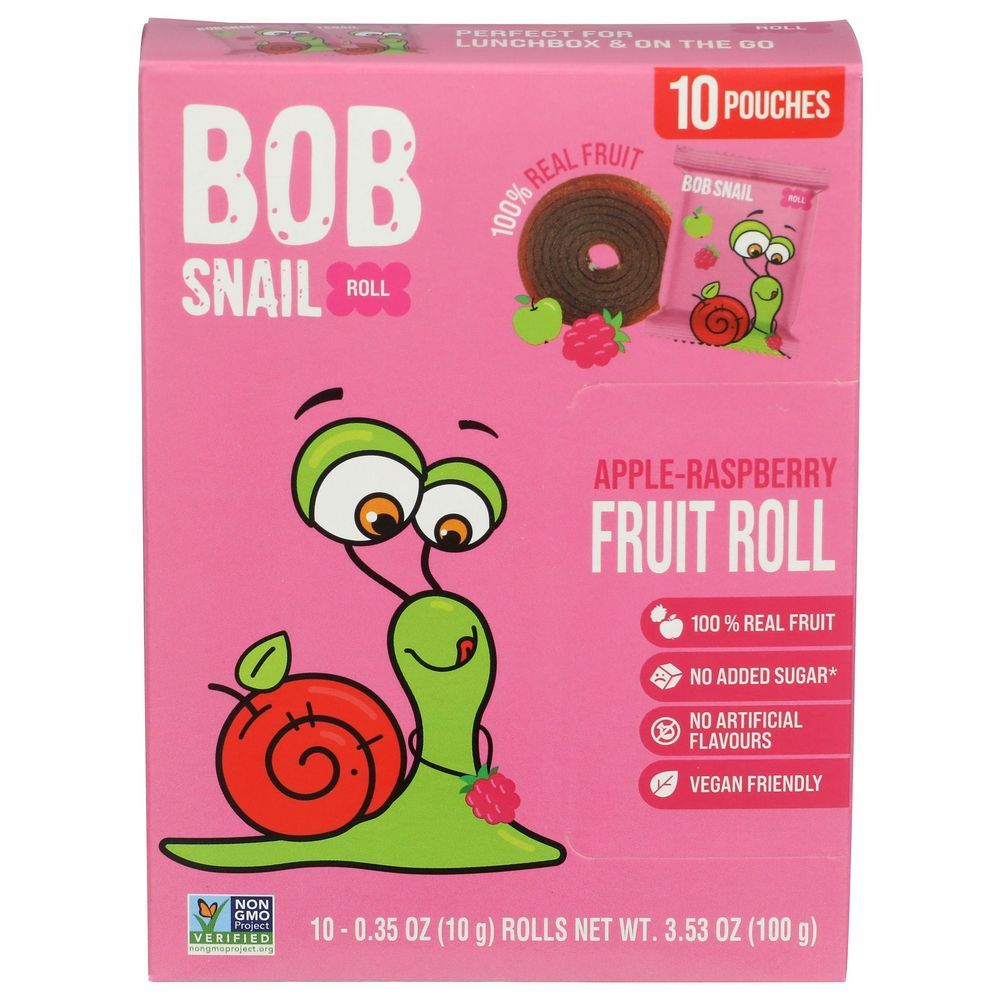 Bob Snail Apple Raspberry Fruit Rolls, 10 Count -- 5 Per Case