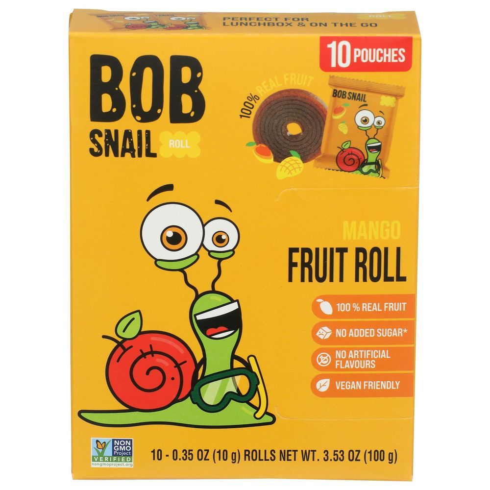 Bob Snail Mango Fruit Rolls, 10 Count -- 5 Per Case