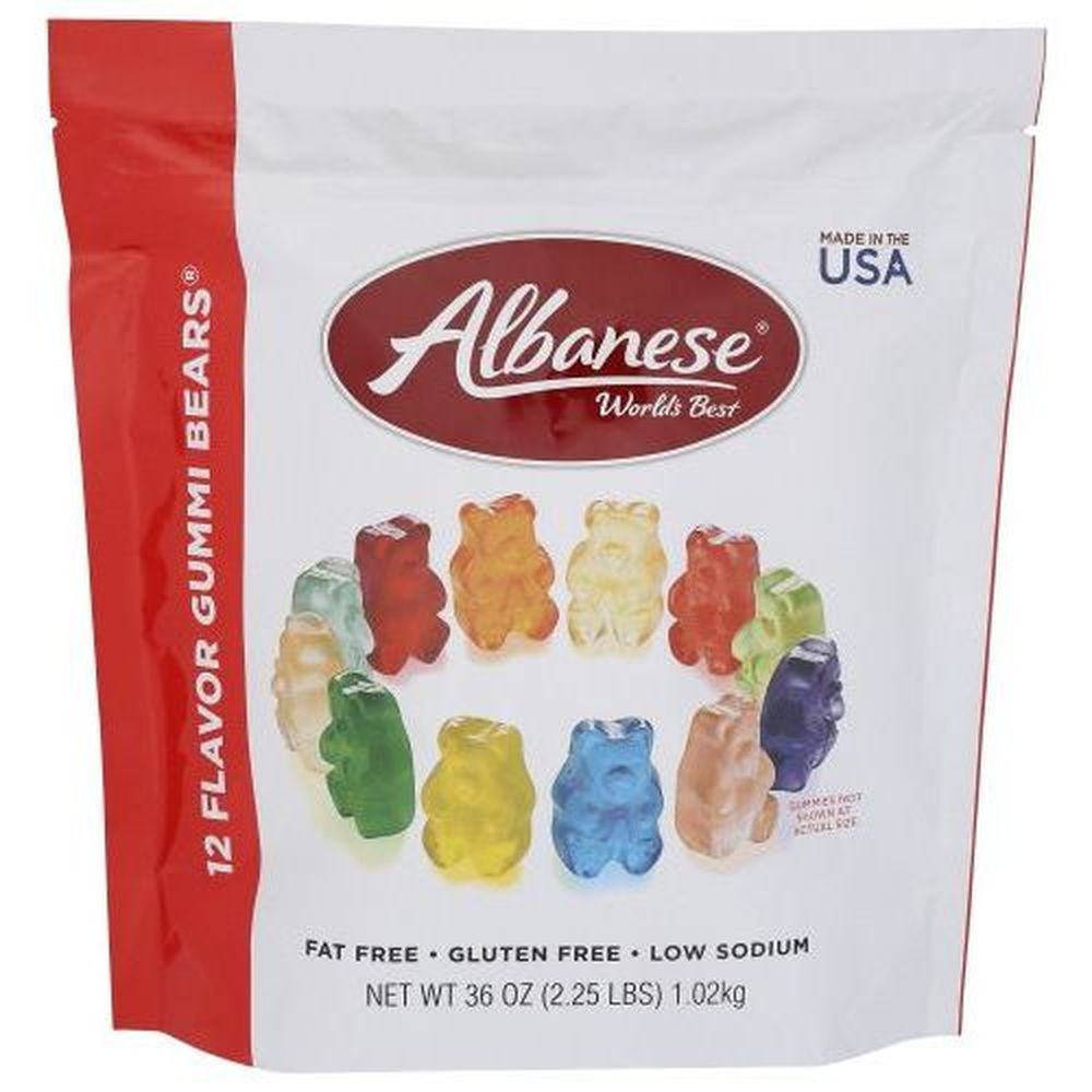 Albanese 12 Flavor Gummi Bears Candy, 36 Ounce -- 4 Per Case