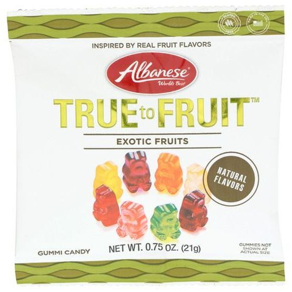 Albanese True To Fruit Exotic Fruits Gummi Bears Candy, 200 Count