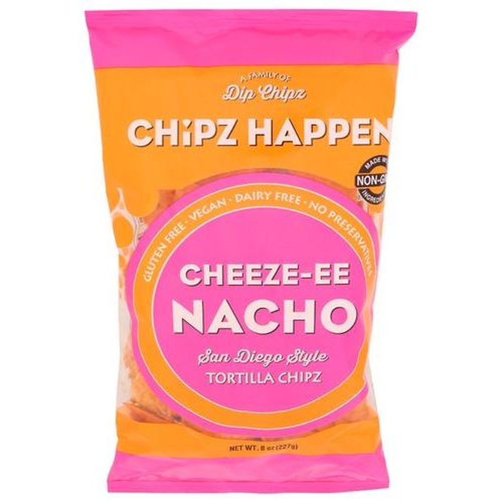 Chipz Happen Cheeze-ee Nacho Tortilla Chip, 8 Ounce -- 12 Per Case