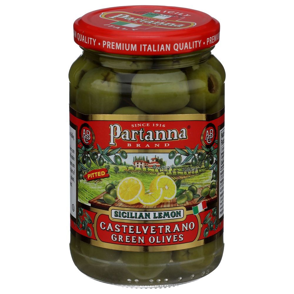Partanna Sicilian Lemon Infused Pitted Olives, 6.3 Ounce -- 6 Per Case