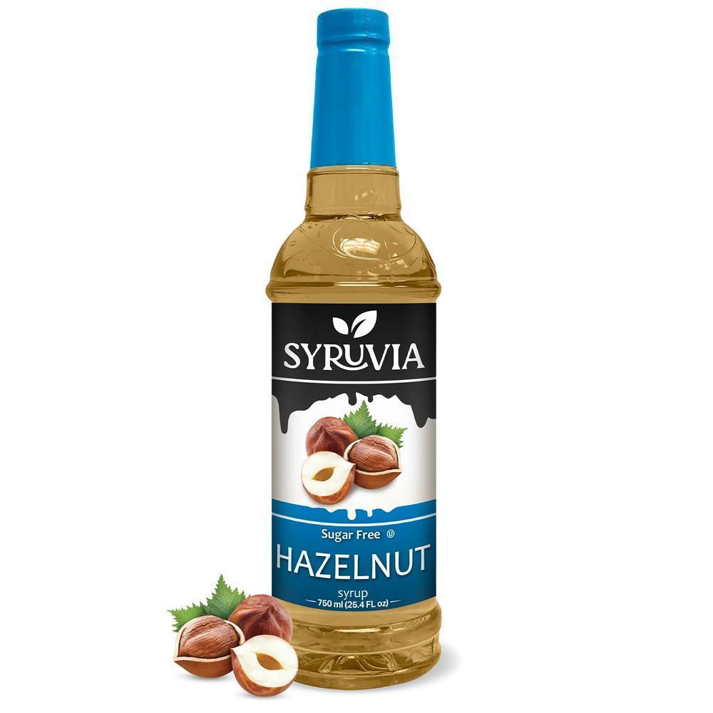 Syruvia Sugar Free Hazelnut Flavored Coffee Syrup For Drinks, Lattes, And Desserts, 25.4 Fluid Ounce -- 6 Per Case