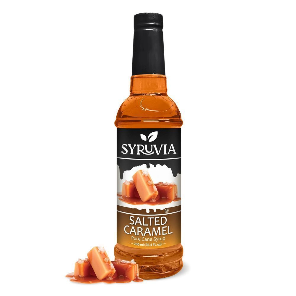Syruvia Salted Caramel Flavored Coffee Syrup For Drinks, Lattes, And Desserts, 25.4 Fluid Ounce -- 6 Per Case