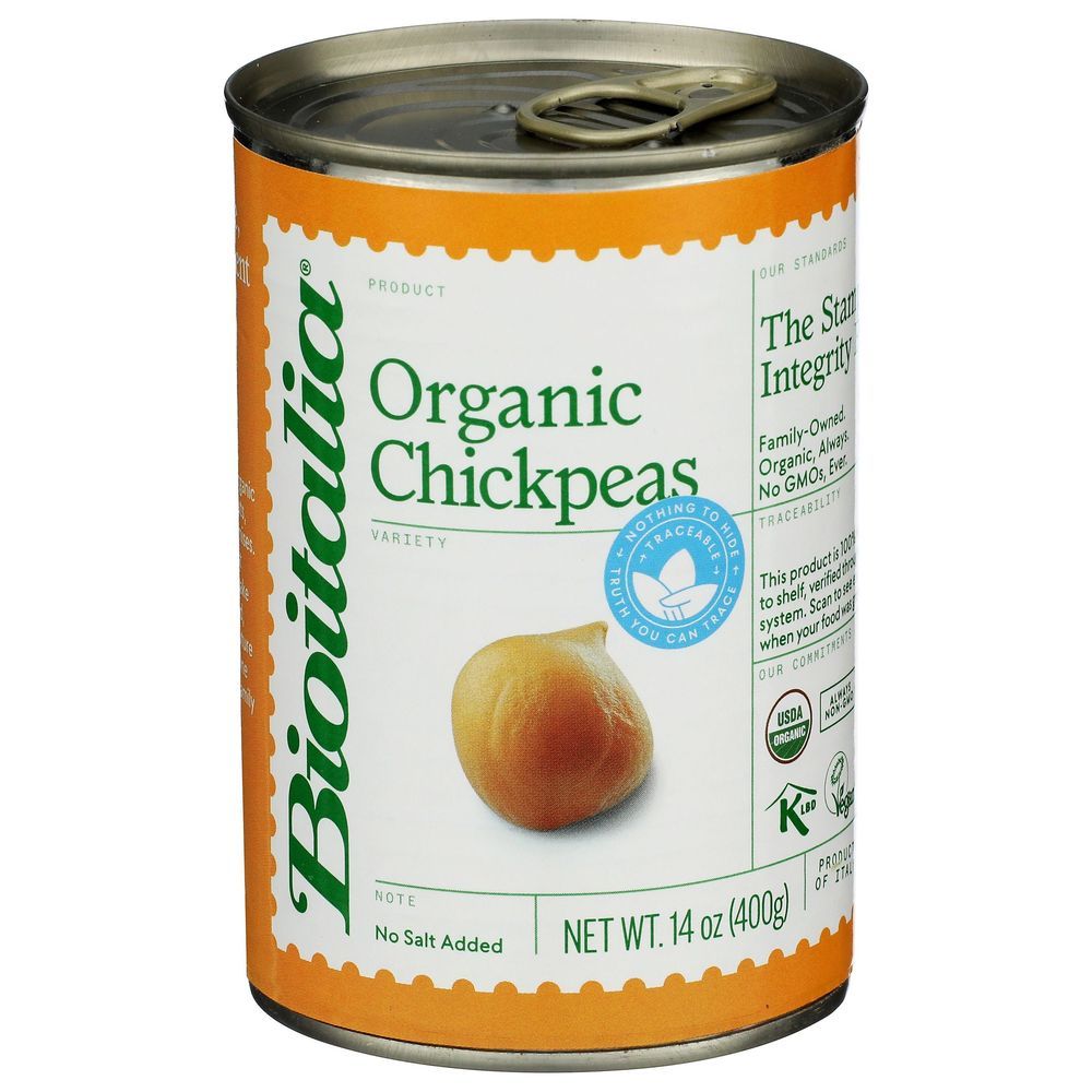 Bioitalia Organic Chick Peas, 14 Ounce -- 12 Per Case