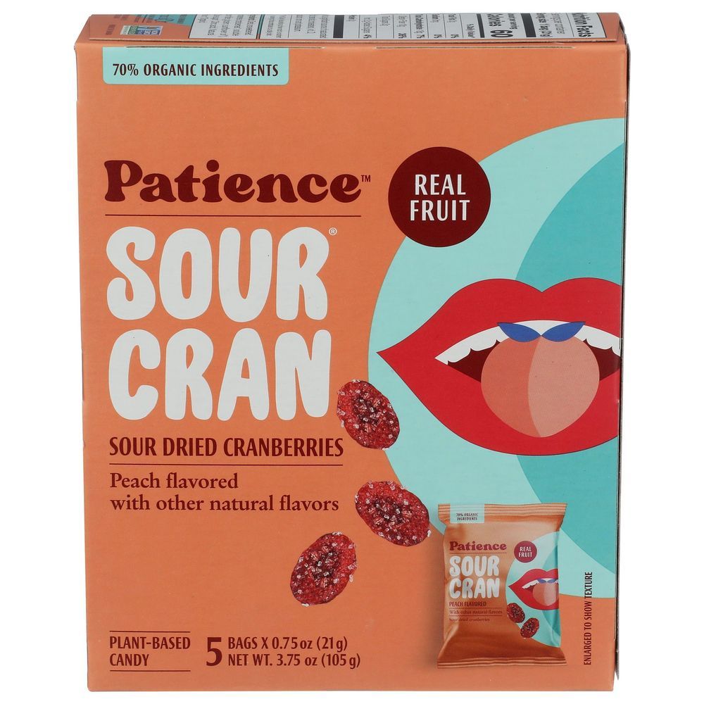 Patience Fruit & Co Peach Flavoured Dried Cranberries, 3.75 Ounce -- 10 Per Case