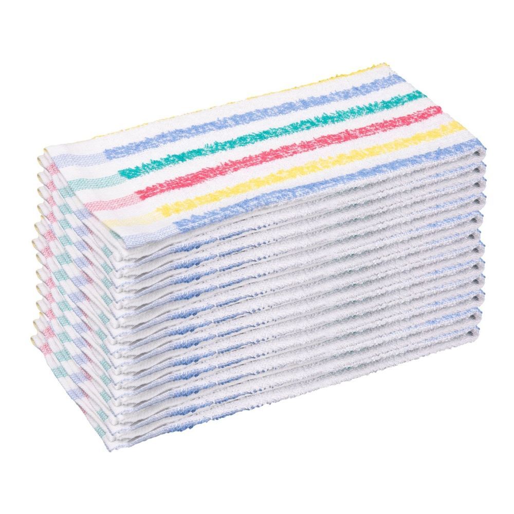 Ctc Multi-stripe Kitchen Towel, 15 X 25 Inch -- 12 Per Case