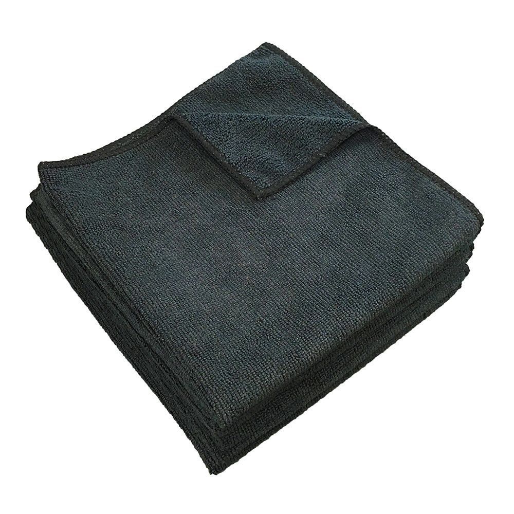 Ctc Black 275 Gsm Microfiber Terry Cloth, 16 X 16 Inch -- 12 Per Case