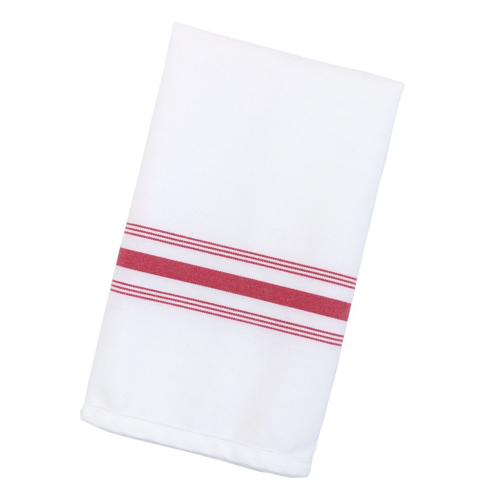 Ctc Bistro Spun Poly Napkin With Red Stripe, 18 X 22 Inch -- 25 Per Case