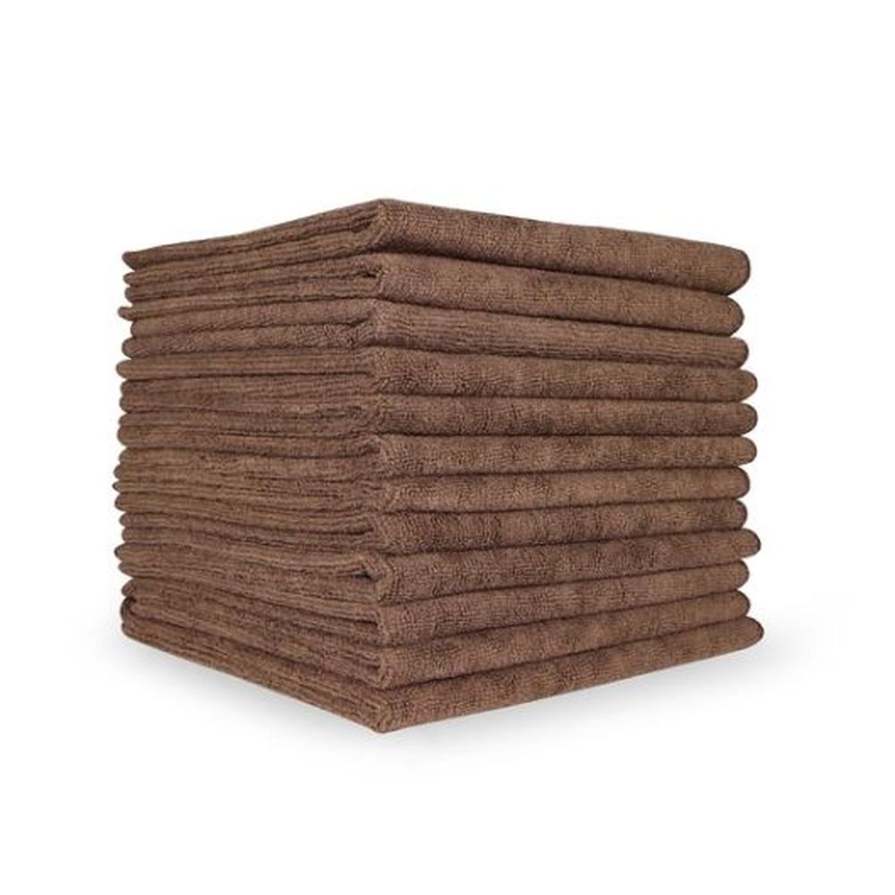 Ctc Brown 275 Gsm Microfiber Terry Cloth, 16 X 16 Inch -- 12 Per Case
