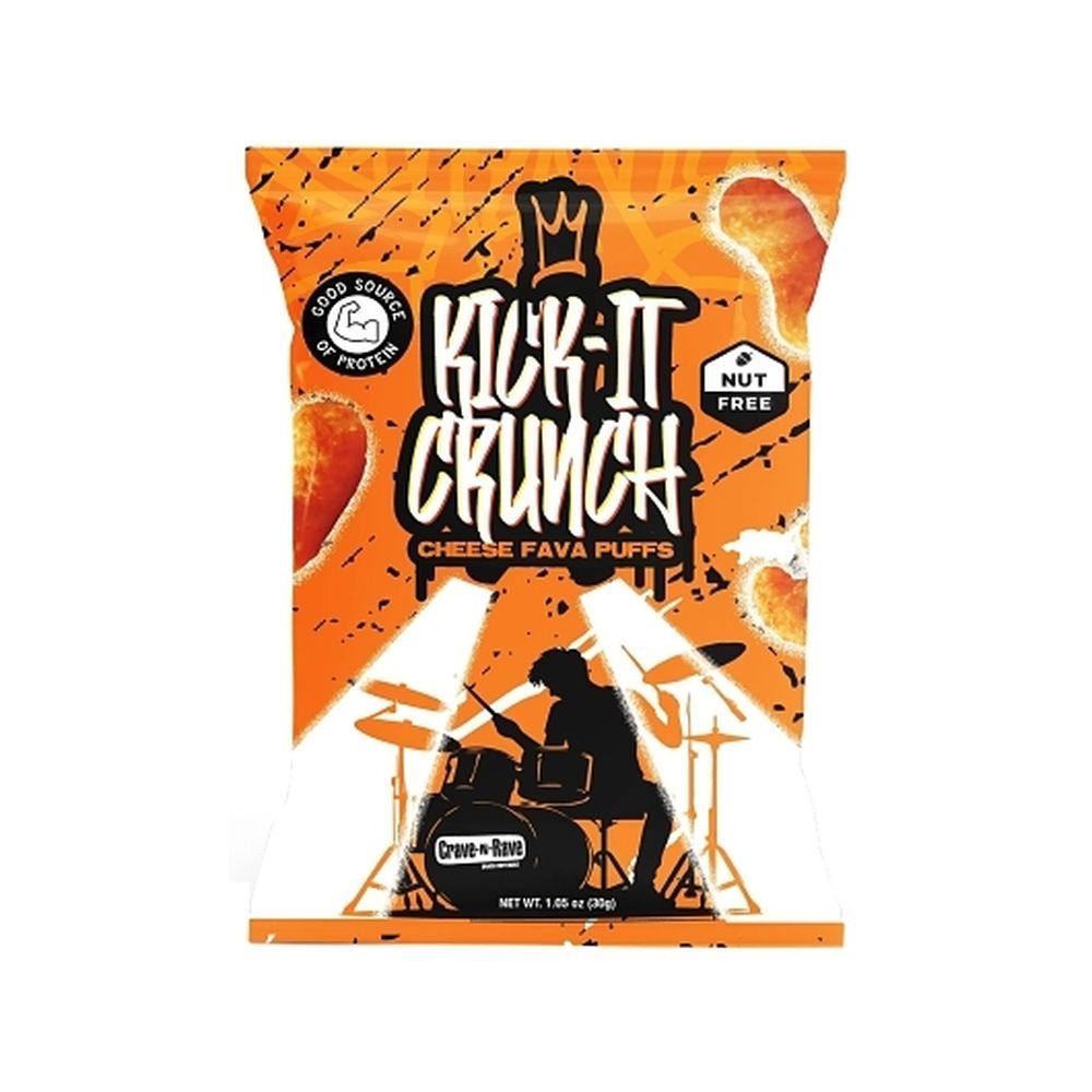 Crave-n-rave Individually Wrapped Kick-it Crunch Cheese Fava Puffs, 30 Gram -- 100 Per Case