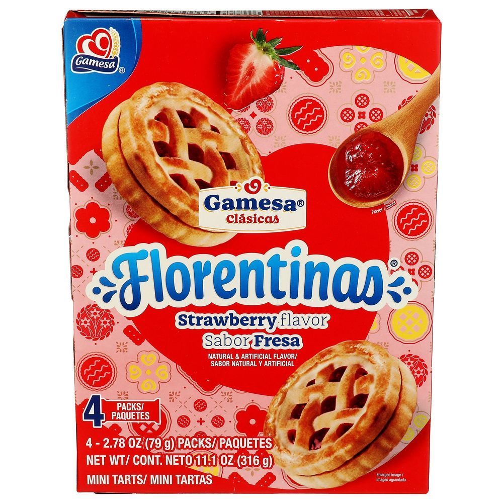Gamesa Clasicas Florentinas Strawberry Flavored Mini Tarts, 11.1 Ounce -- 12 Per Case