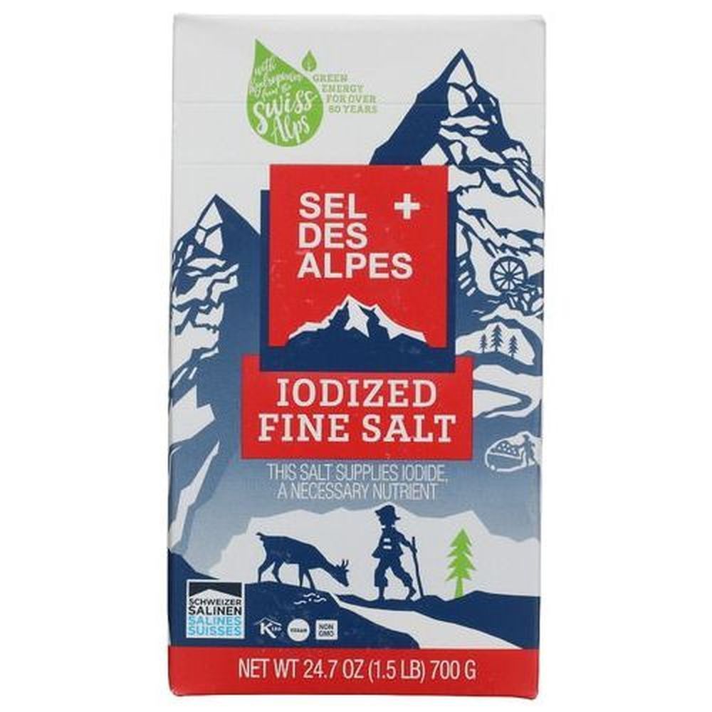 Sel Des Alpes Iodized Fine Salt, 24.7 Ounce -- 10 Per Case