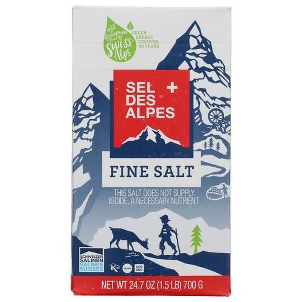 Sel Des Alpes Non Iodized Fine Salt, 24.7 Ounce -- 10 Per Case