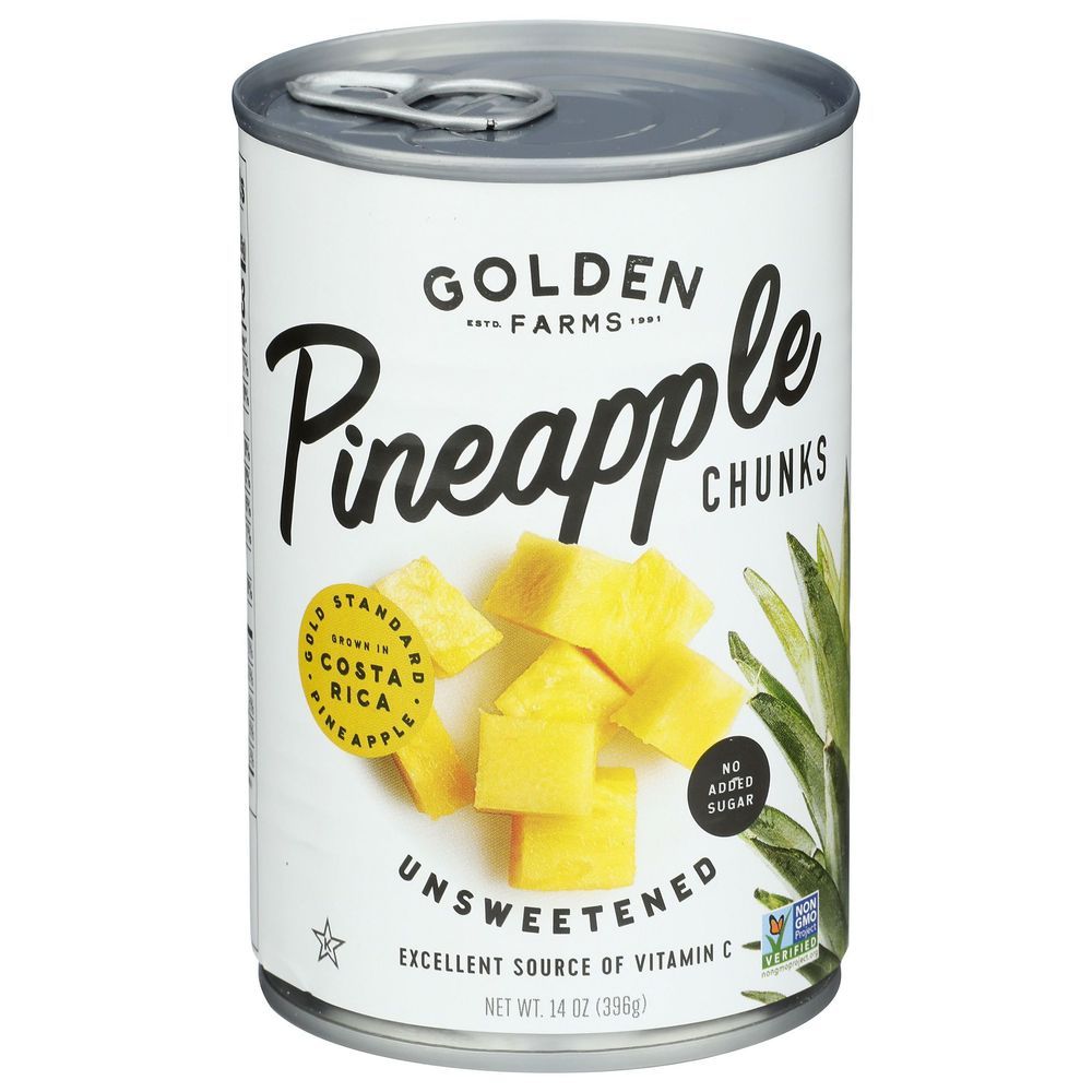 Golden Farms Unsweetened Pineapple Chunks, 14 Ounce -- 12 Per Case
