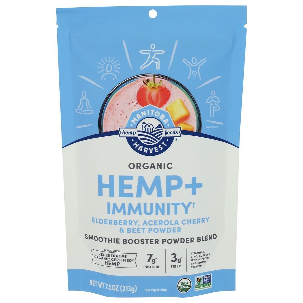 Manitoba Harvest Organic Hemp Plus Immunity Powder Blend, 7.5 Ounce