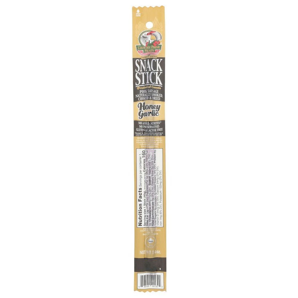 Country Prime Meats Honey Garlic Snack Stick, 1.4 Ounce -- 25 Per Case