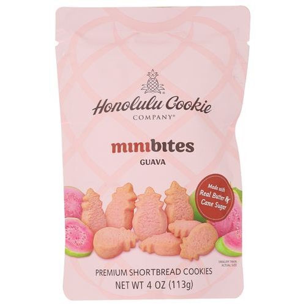 Honolulu Cookie Company Guava Mini Bites Shortbread Cookies, 4 Ounce -- 8 Per Case